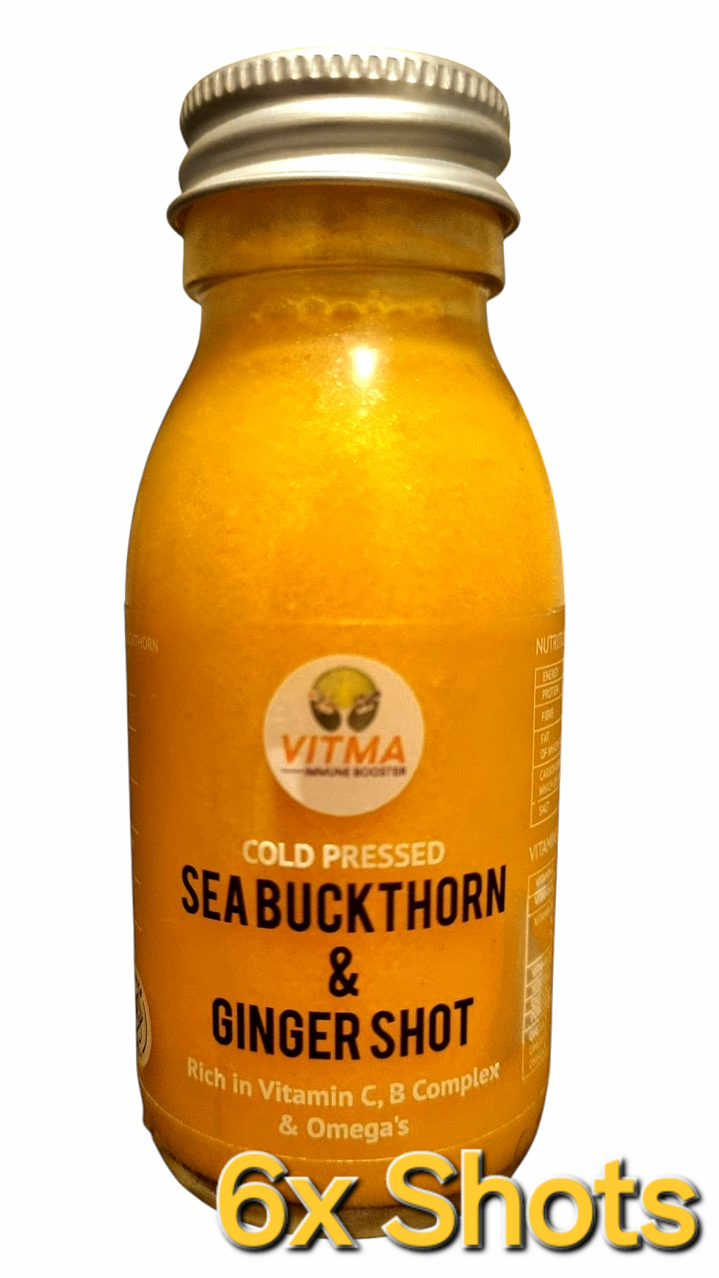 6x Organic Sea Buckthorn & Ginger Shot 60ml
